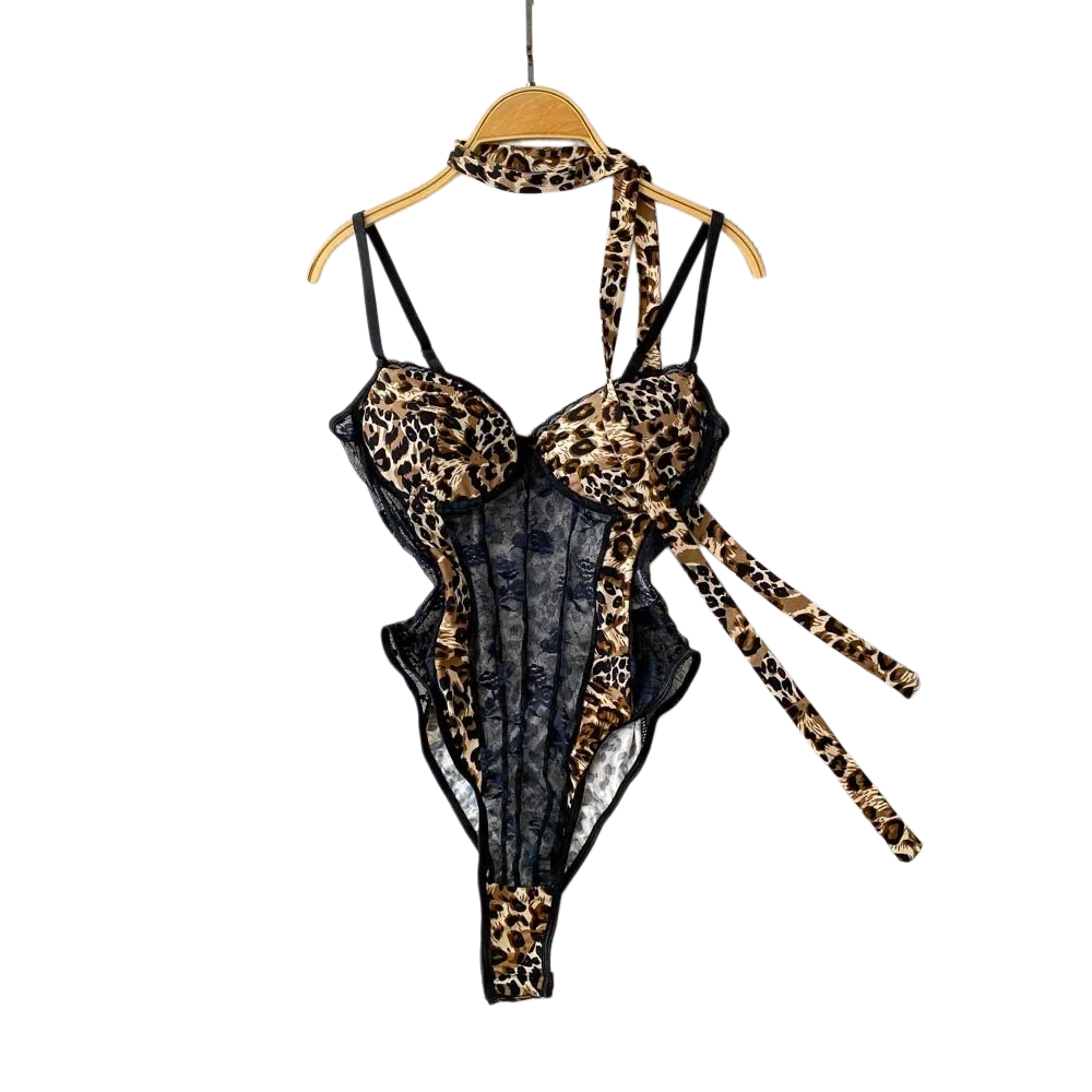 Women'S Fashion Underwear - Dames Hotsweet V-hals Luipaard Slanke Vintage