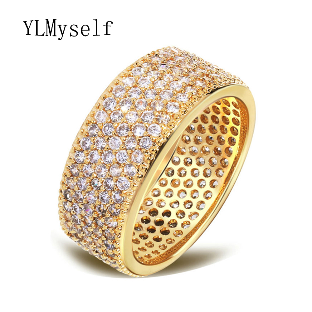 Women'S Fashion Quick Delivery - YLMyself Klassieke ronde CZ-kristallen ring Witgoudkleurige