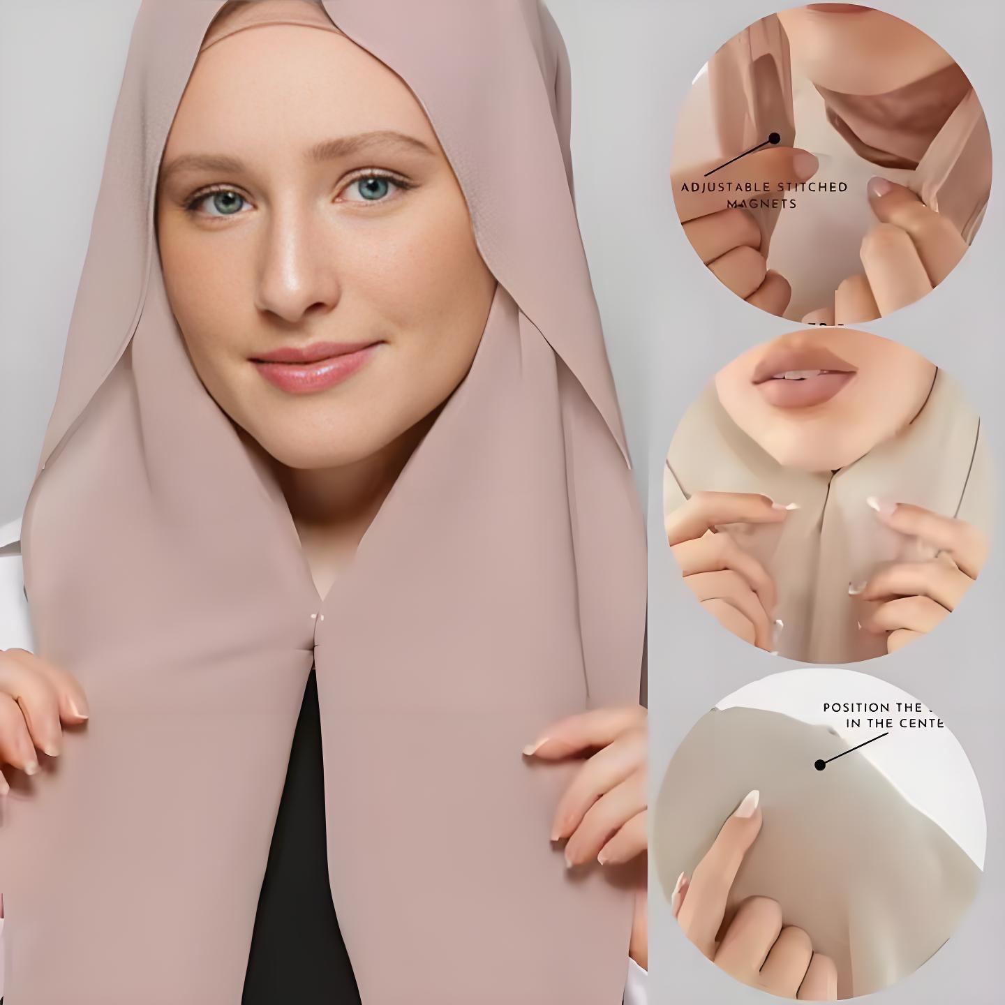 Women Fashion Malaysia - Nieuwe Lazy Chiffon Hijab met magnetische