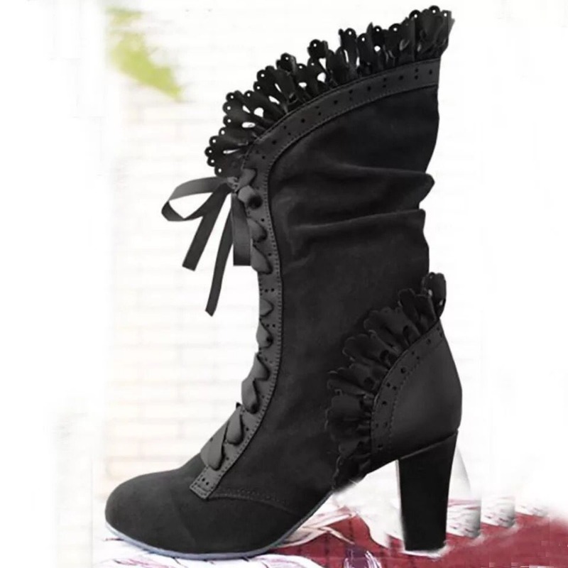 Winter Lace Up Dames Hoge Hak  - Women'S Fashion Victorian recensie en prijs